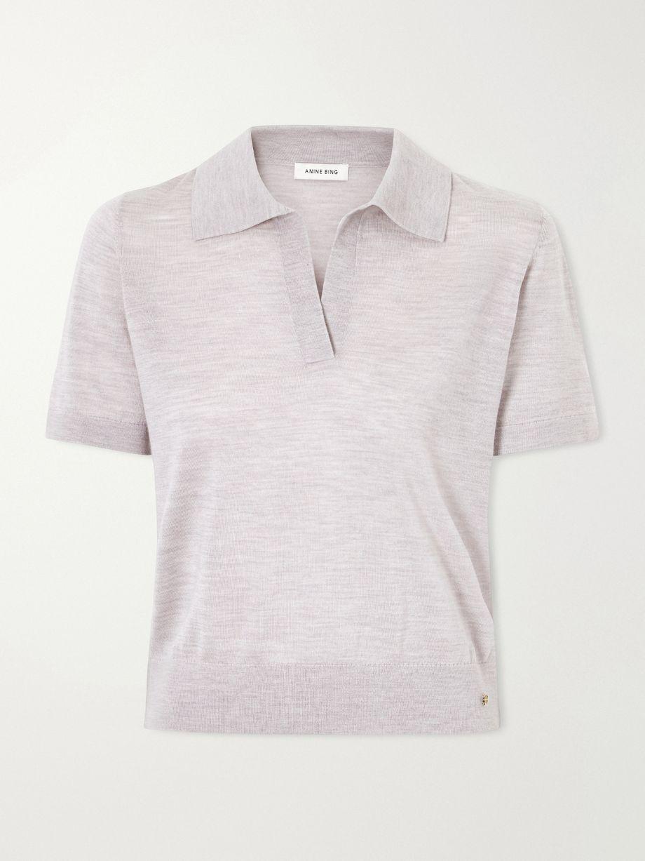 Moni wool and cashmere-blend polo sweater by ANINE BING