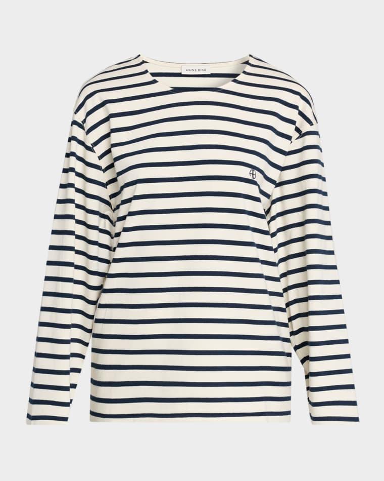 Newton Stripe Long-Sleeve Tee by ANINE BING