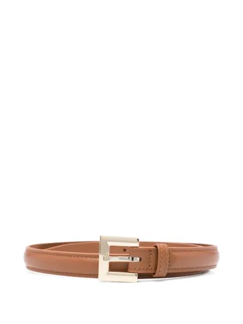 Nicola leather square-buckle belt by ANINE BING