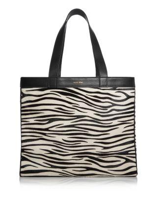 Rio Medium Zebra Print Leather Tote Bag by ANINE BING