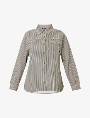 Sloan logo-embroidered cotton shirt by ANINE BING