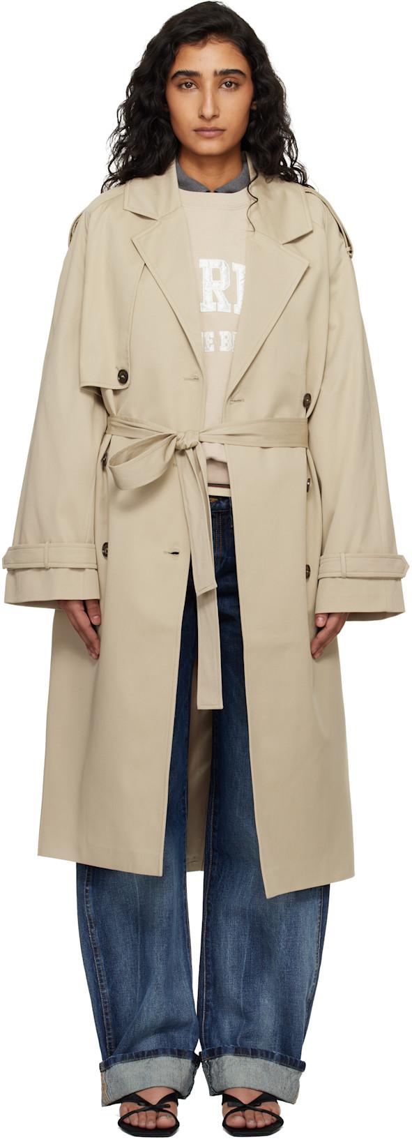 Taupe Rickie Maxi Trench Coat by ANINE BING