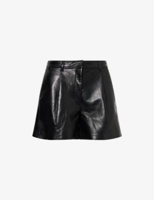 Trent High-Waist Leather-Blend Shorts by ANINE BING