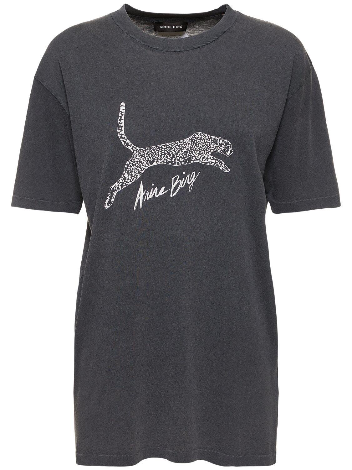 Walker Spotted Leopard Cotton T-shirt by ANINE BING