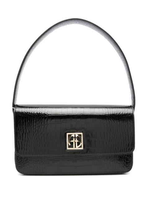 croc-effect leather shoulder bag by ANINE BING