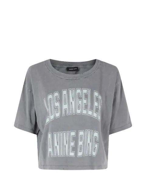 logo-print cropped T-shirt by ANINE BING