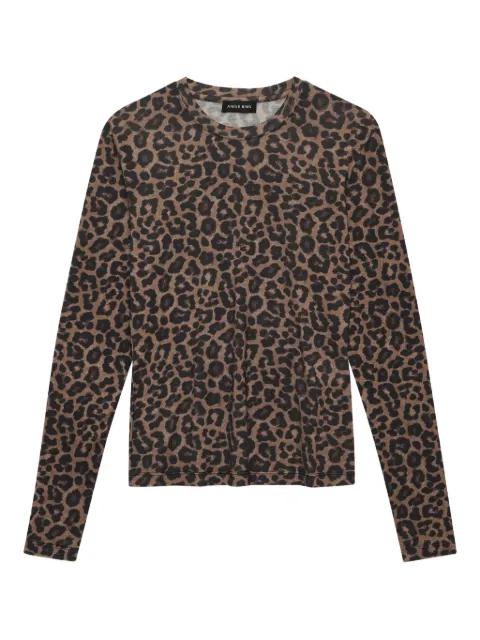 long-sleeve leopard-print T-shirt by ANINE BING
