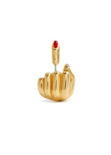French For Goodnight 18kt gold-plated single earring by ANISSA KERMICHE