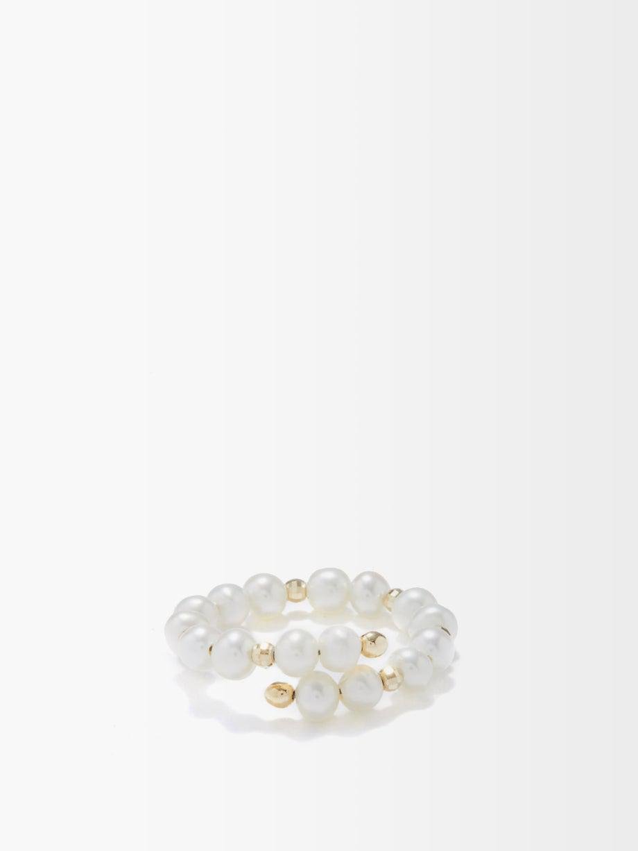Impromptu freshwater-pearl & 14kt gold ring by ANISSA KERMICHE