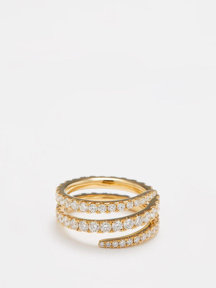Coil diamond & 18kt gold ring by ANITA KO