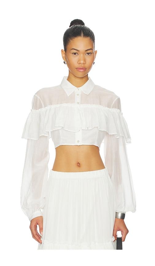 Aniye By Carmen Crop Shirt in Cream by ANIYE BY