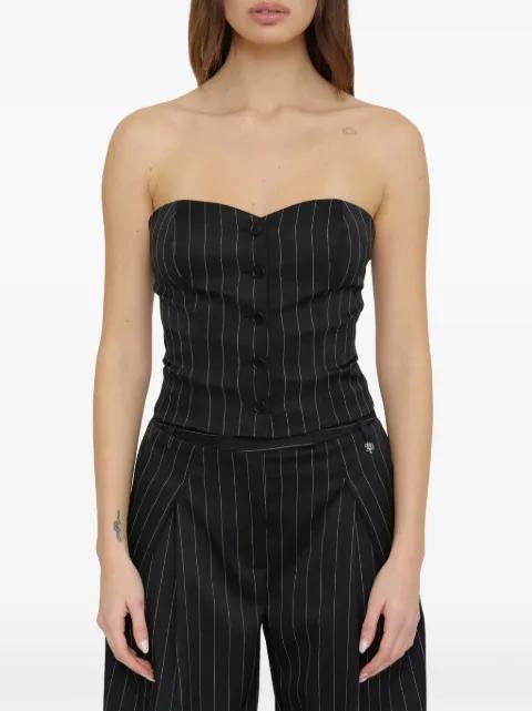 Irina pinstripe button-front top by ANIYE BY