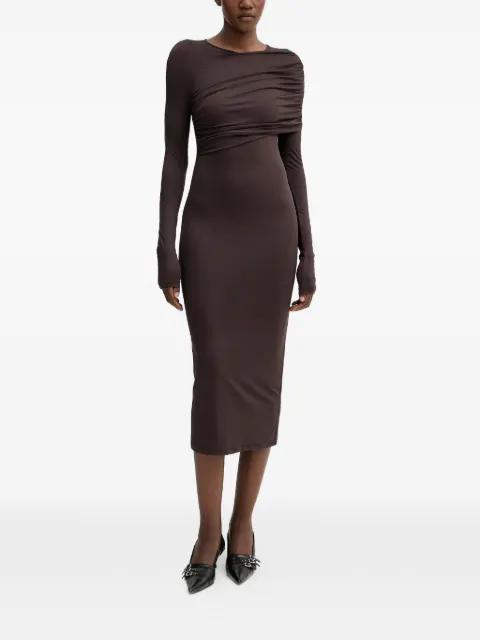 Mavis draped long-sleeved midi dress by ANIYE BY