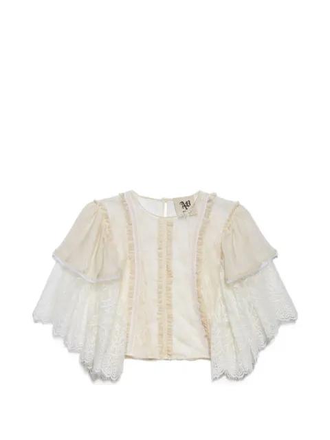 ruffled lace blouse by ANIYE BY
