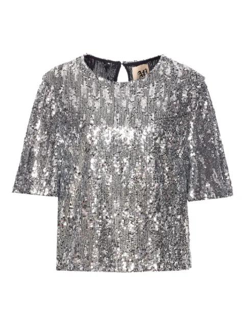 sequin-embellished short-sleeve top by ANIYE BY