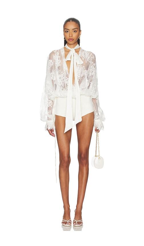Aniye Records Dafne Bodysuit in Cream by ANIYE RECORDS