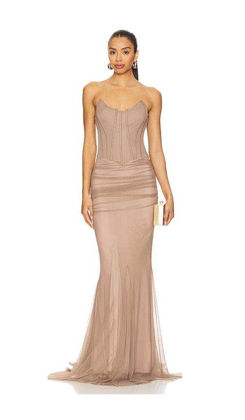 Aniye Records Maya Long Dress in Beige by ANIYE RECORDS