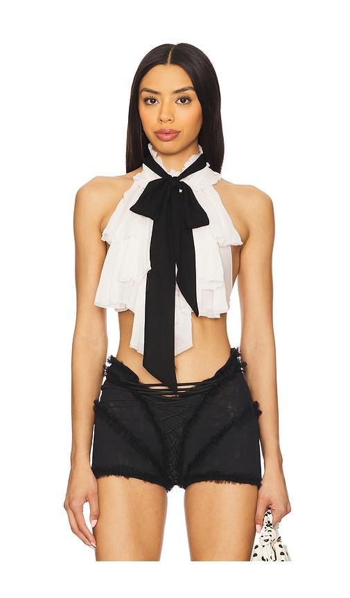 Aniye Records Mimi Ruff Top in White by ANIYE RECORDS
