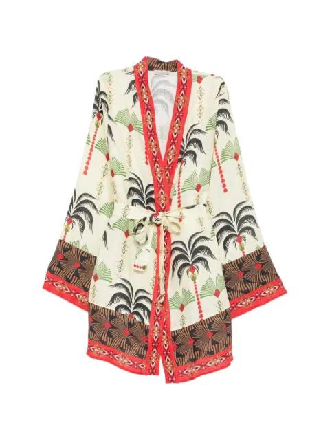 Carlotta palm-print belted cover-up by ANJUNA