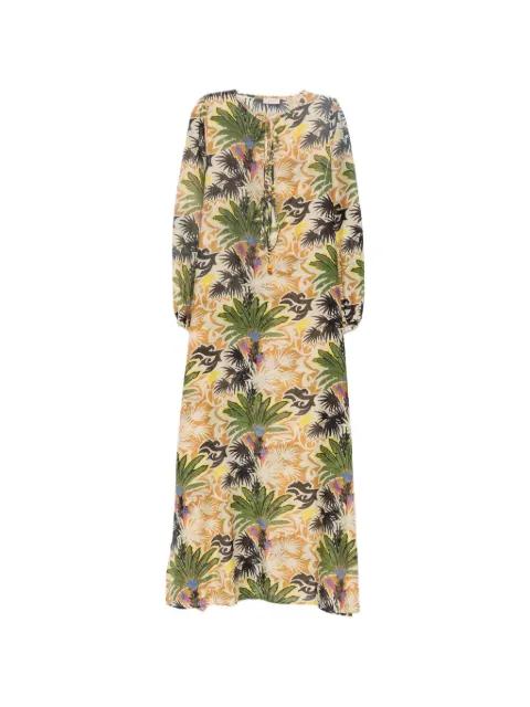 Charlotte palm-print kaftan by ANJUNA