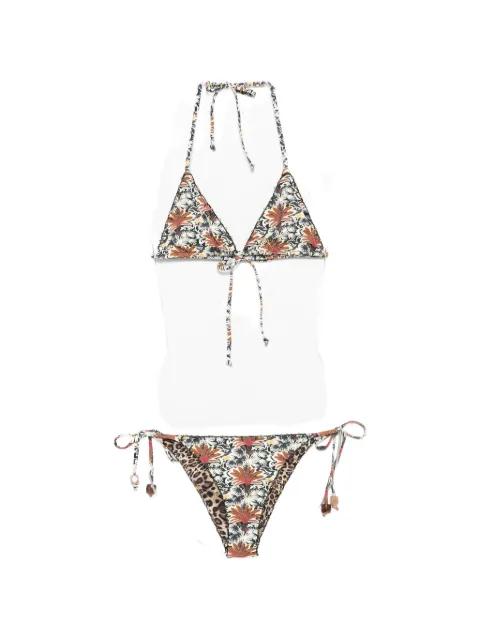 Melissa reversible printed crochet-trim bikini by ANJUNA
