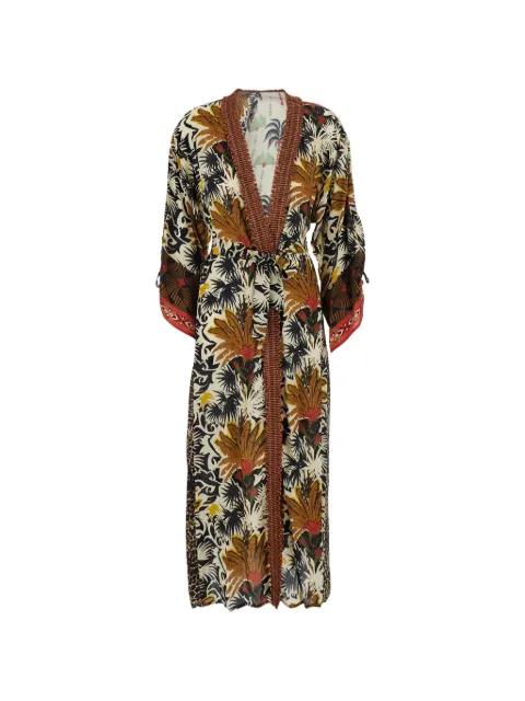 mixed-print belted dress by ANJUNA