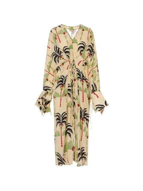 palm-print Cassandra dress by ANJUNA