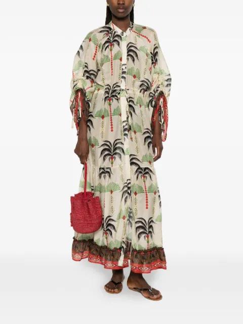 palm-print maxi dress by ANJUNA
