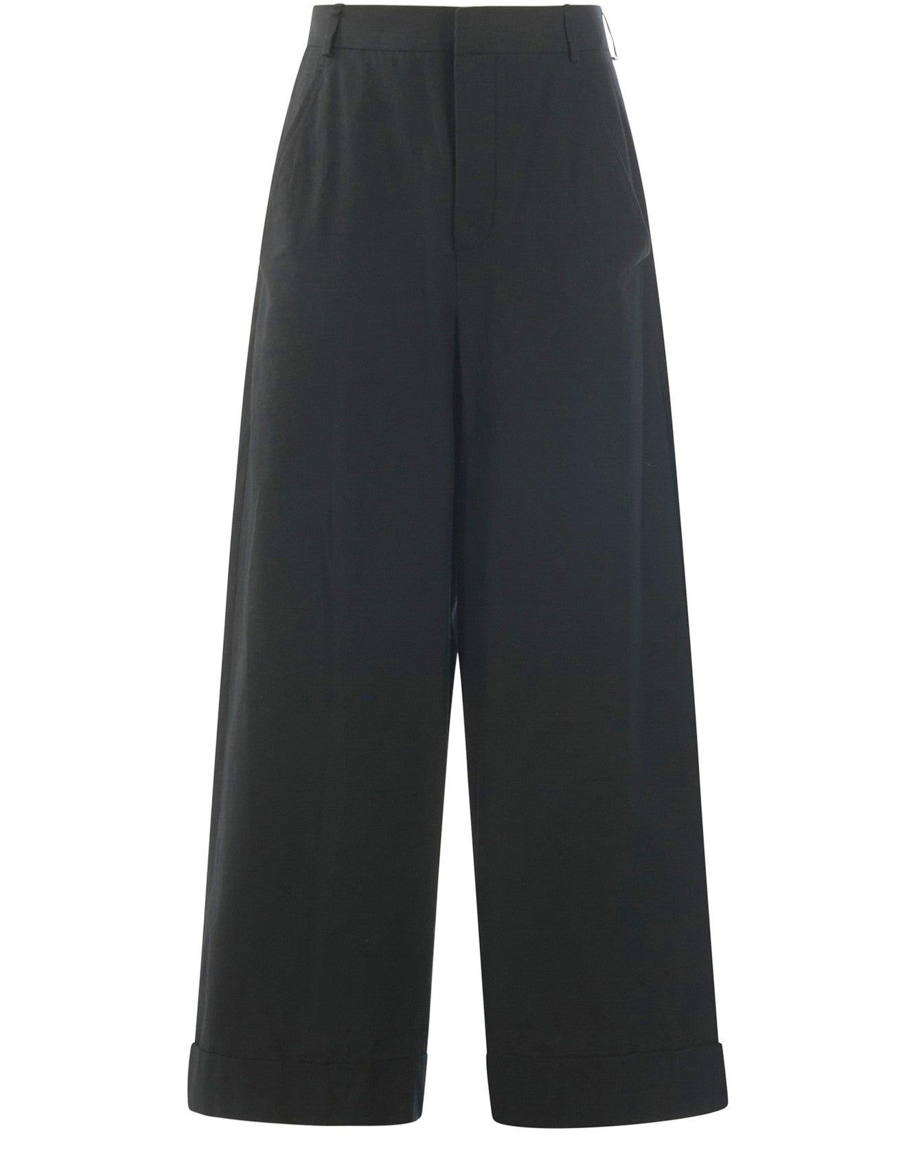 ANN DEMEULEMEESTER - Men's Achille Wide Leg Trousers - (Black) by ANN DEMEULEMEESTER