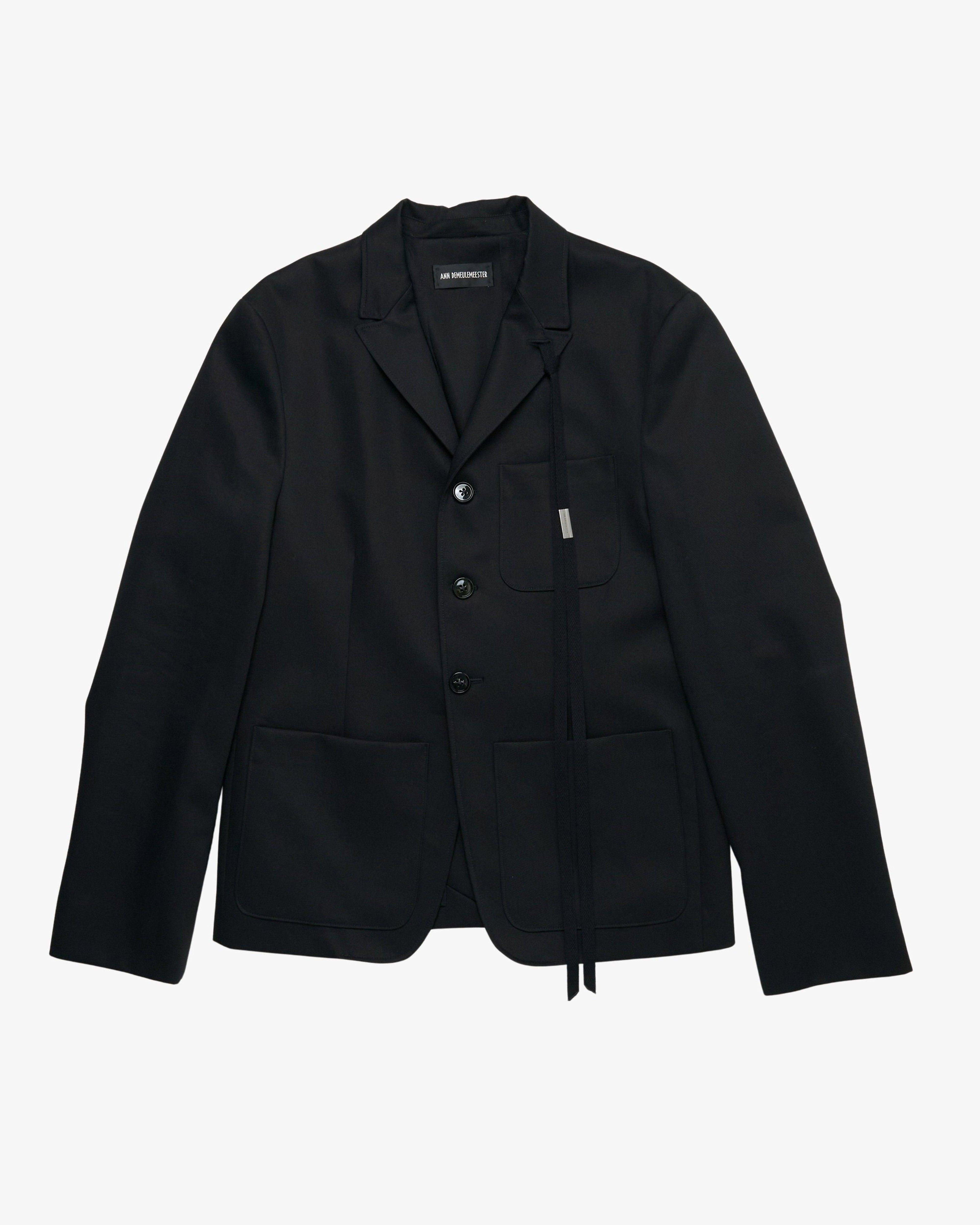 ANN DEMEULEMEESTER - Men's Josh Slim Fit Deconstructed Jacket - (Black) by ANN DEMEULEMEESTER