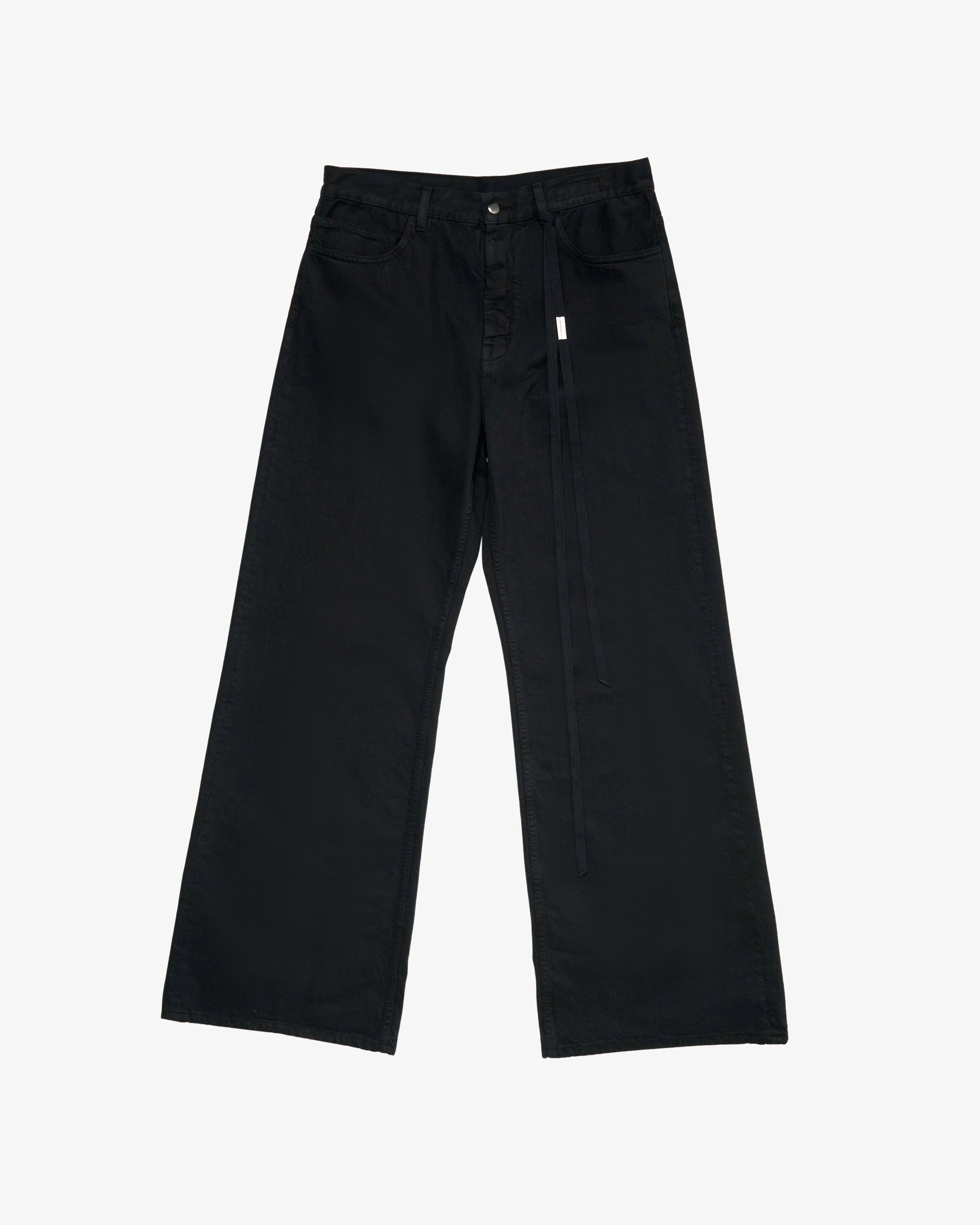 ANN DEMEULEMEESTER - Men's Modest 5-Pockets Relaxed Flared Trousers - (Black) by ANN DEMEULEMEESTER