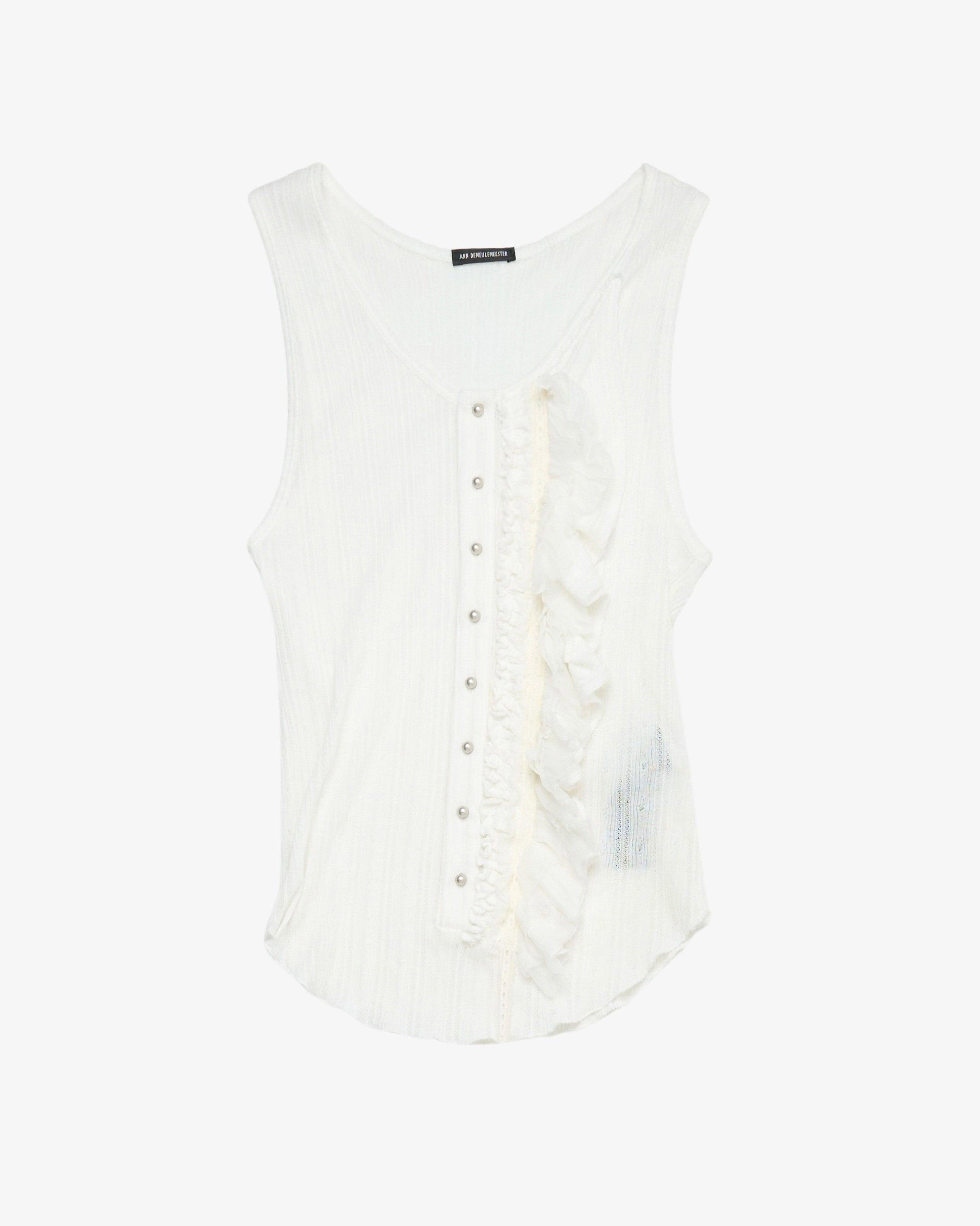 ANN DEMEULEMEESTER - Women's Rase Serafino Tank Top - (Off-White) by ANN DEMEULEMEESTER