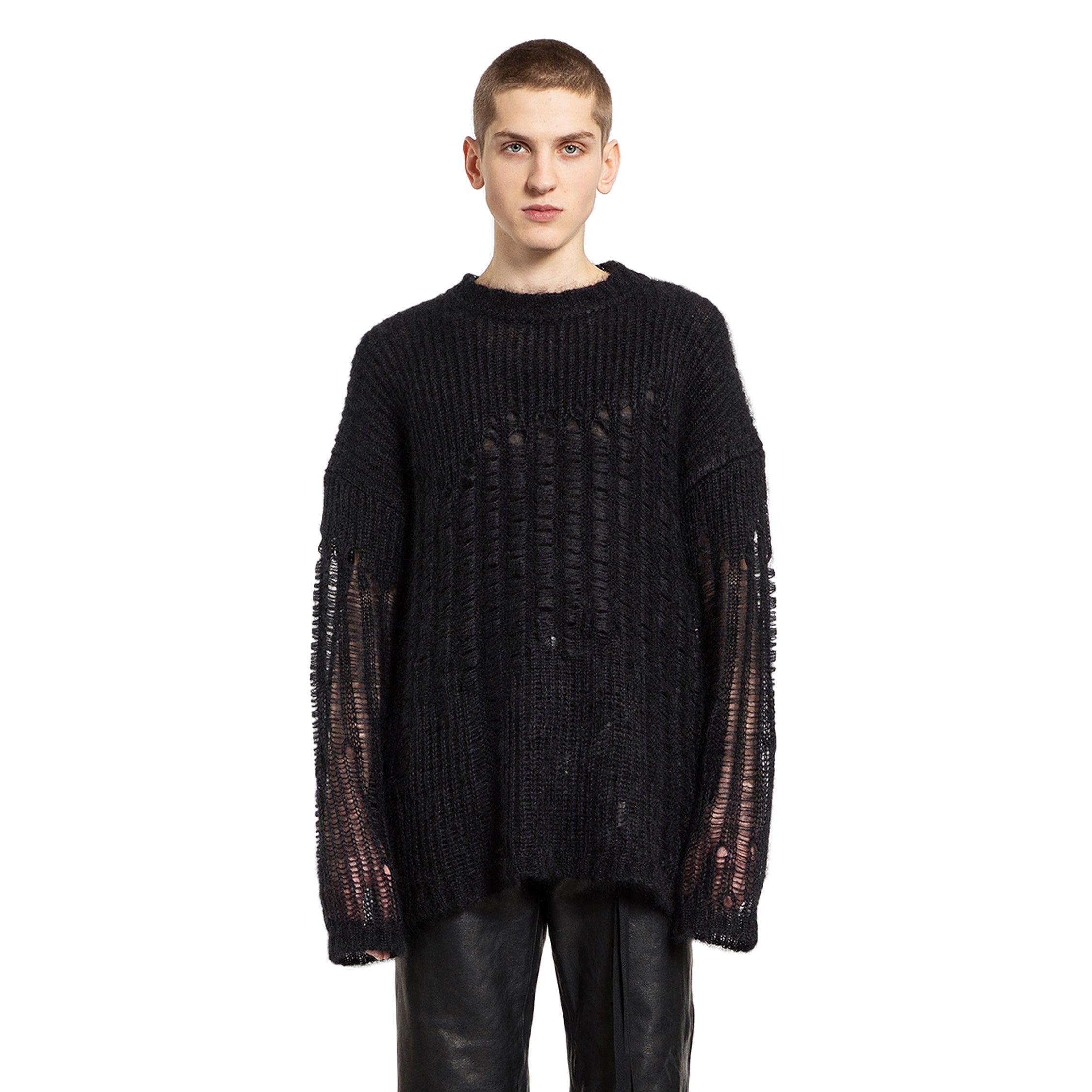 ANN DEMEULEMEESTERAN BLACK KNITWEAR by ANN DEMEULEMEESTER