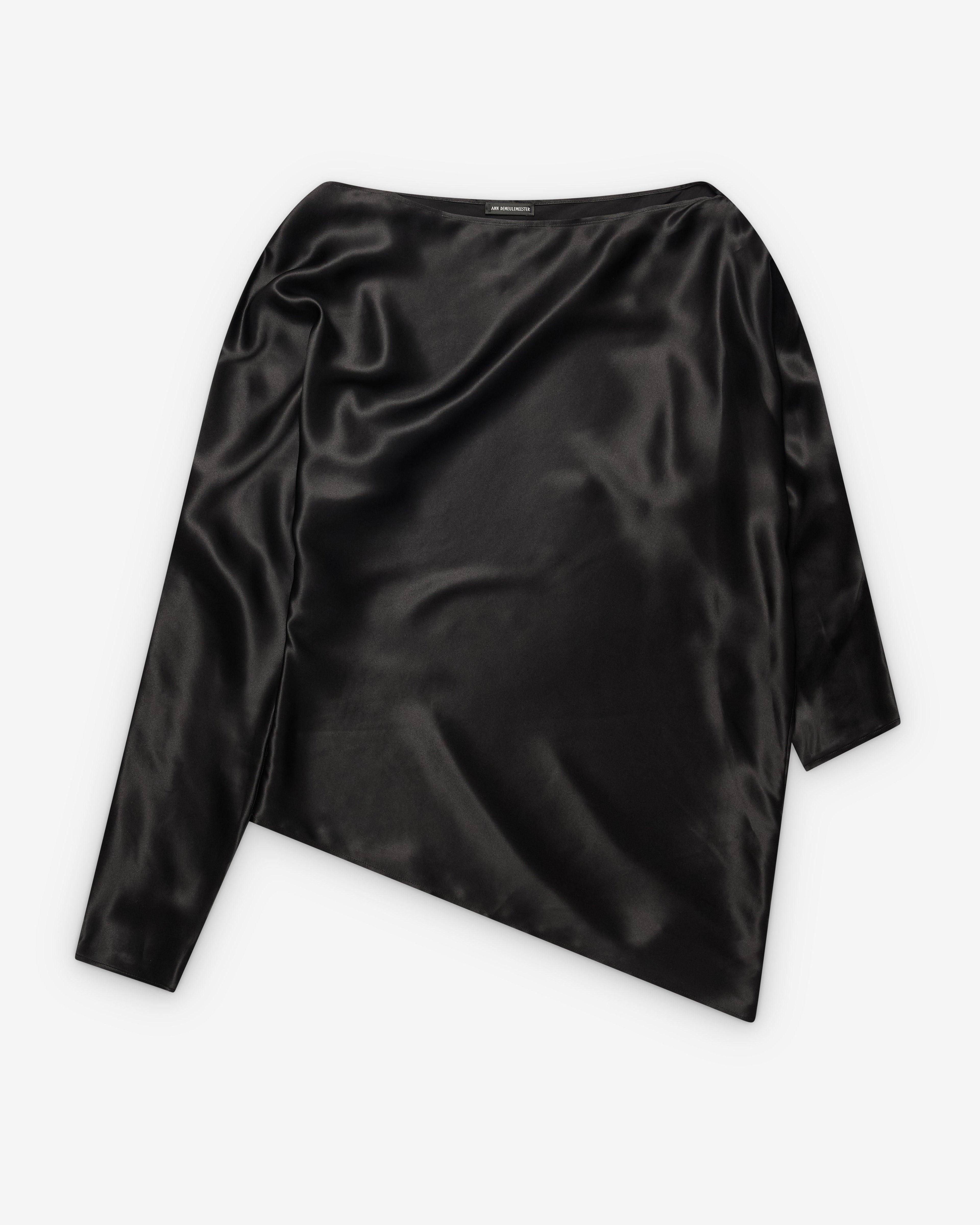 Ann Demeulemeester - Women's Roos Bias Cut Drop Shoulder Top - (Black) by ANN DEMEULEMEESTER