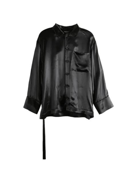 Coby belted satin-finish shirt by ANN DEMEULEMEESTER