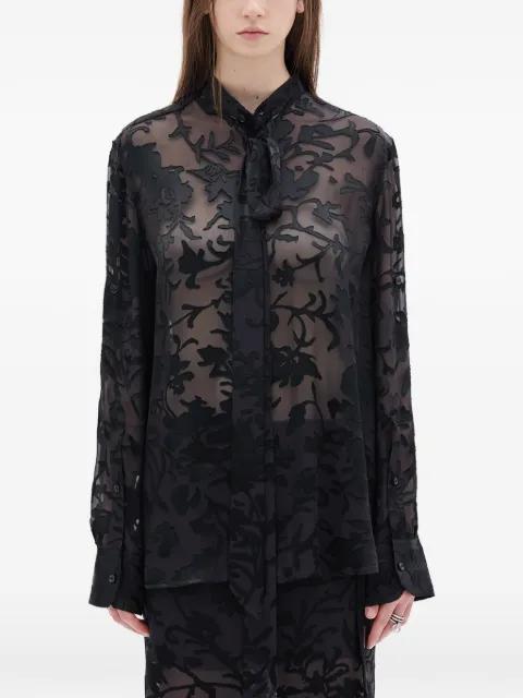 Dien neck-tie floral shirt by ANN DEMEULEMEESTER