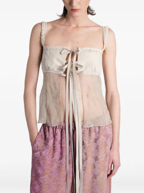 Gila embroidered lace-trim top by ANN DEMEULEMEESTER