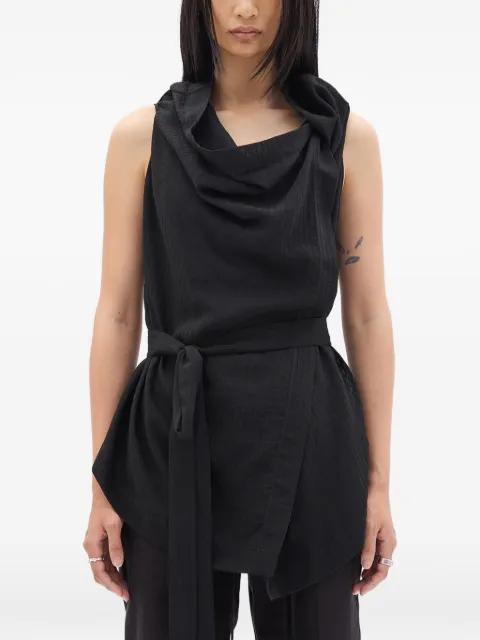 Macy cowl-neck belted top by ANN DEMEULEMEESTER