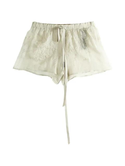 Nisa embroidered drawstring shorts by ANN DEMEULEMEESTER