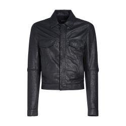 Terus 5-pockets fitted blouson crackle leather by ANN DEMEULEMEESTER