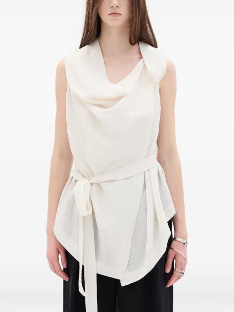 asymmetric waist-belt blouse by ANN DEMEULEMEESTER