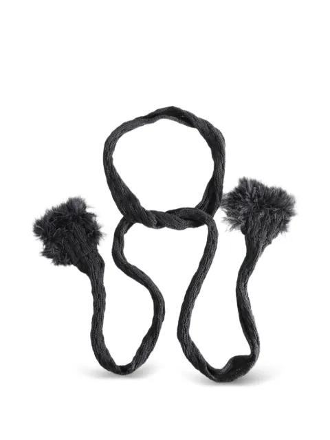 cable-knit pom-pom scarf by ANN DEMEULEMEESTER