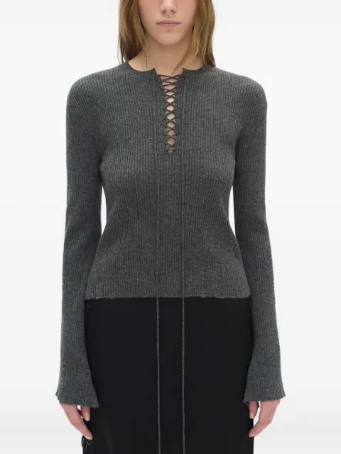 distressed ribbed top by ANN DEMEULEMEESTER