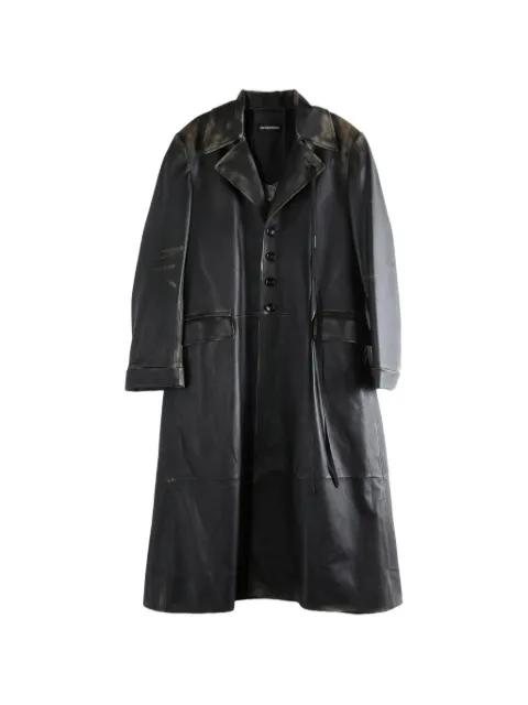 faded-effect leather coat by ANN DEMEULEMEESTER