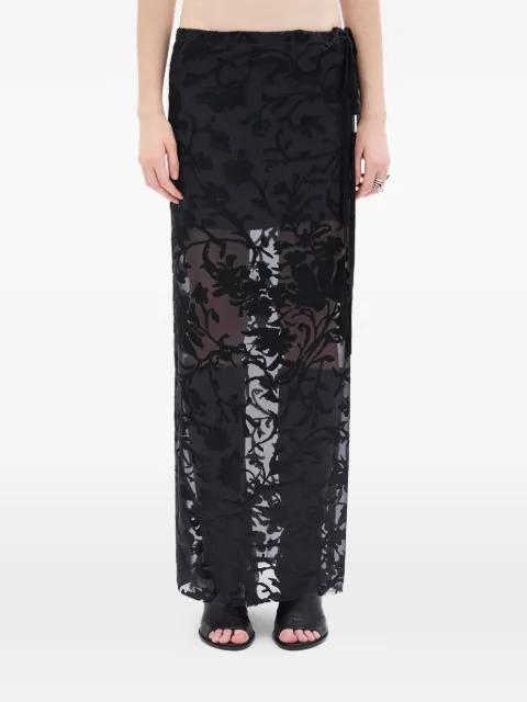floral-embroidery maxi skirt by ANN DEMEULEMEESTER