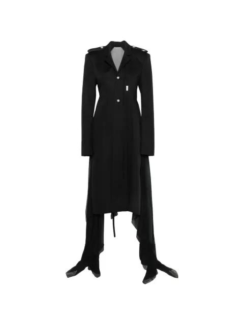 sheer-panelled epaulette coat by ANN DEMEULEMEESTER