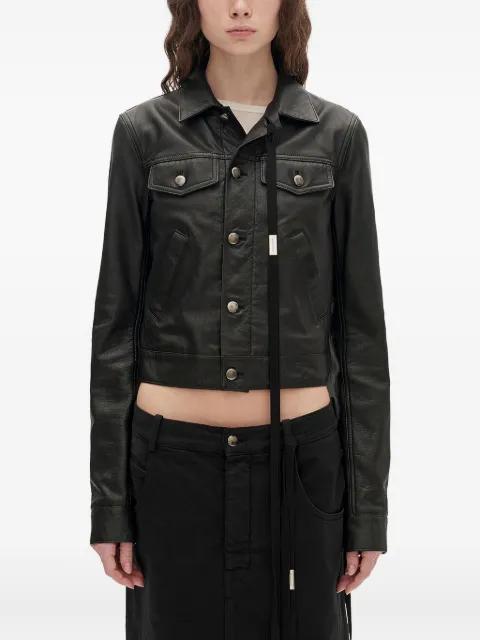 structured leather jacket by ANN DEMEULEMEESTER