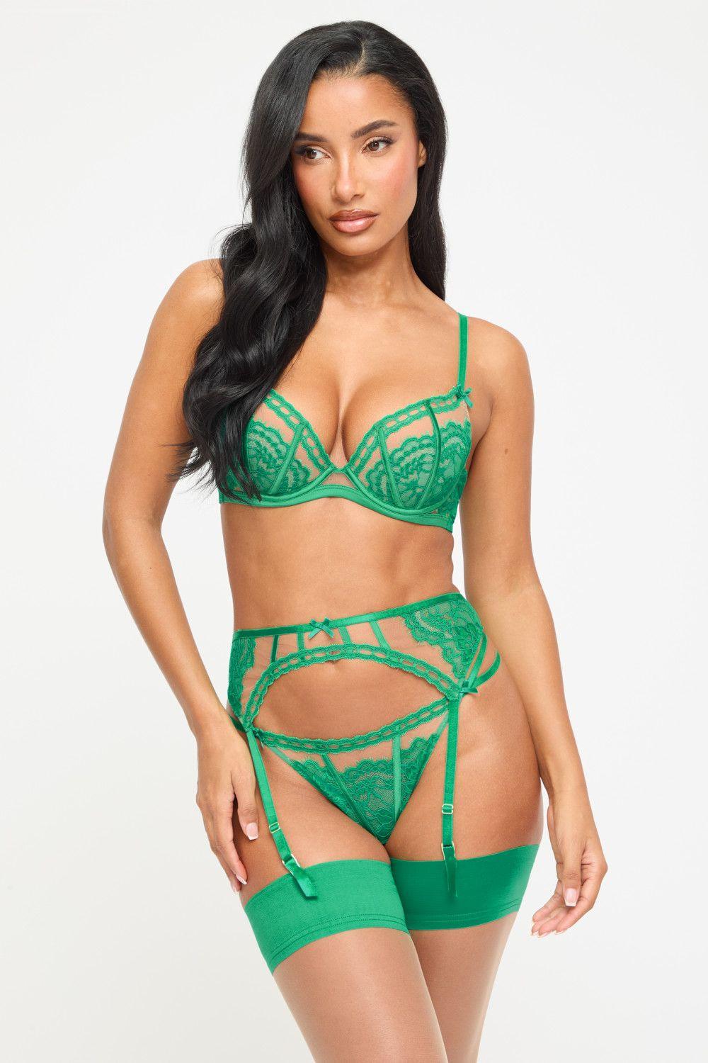 Caged Lace Padded Plunge Bra by ANN SUMMERS
