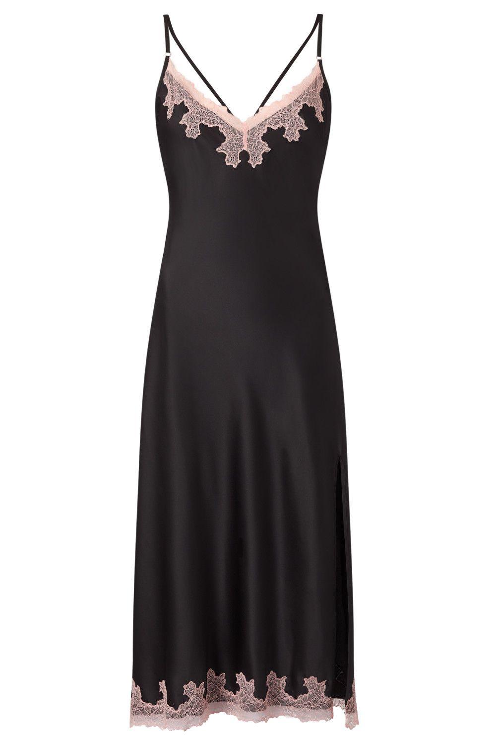 Sorella Satin Maxi Chemise Black by ANN SUMMERS