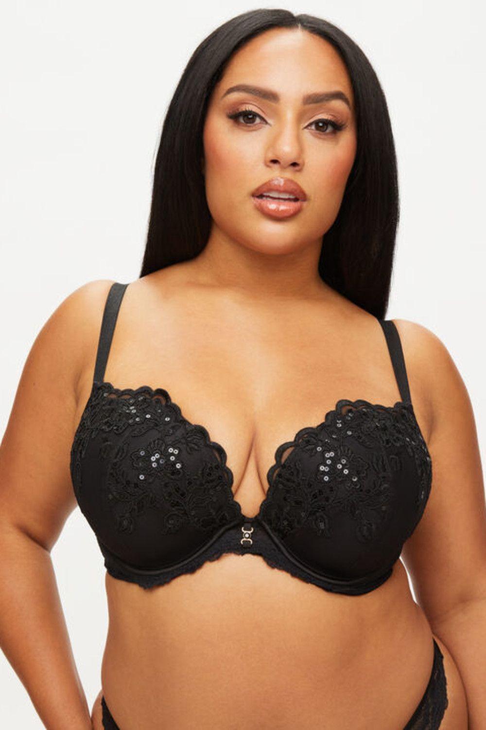 The Icon Fuller Bust DD+ Padded Plunge Black by ANN SUMMERS